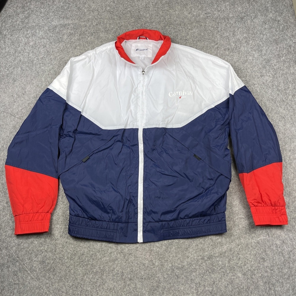 Carnival Cruise Nylon Windbreaker Jacket Full Zip Size Large
